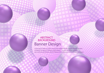 Background with spheres .Banner with balloons .Realistic Vector Design.