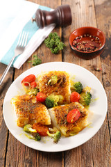 fish with spice and vegetable