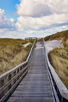 Wooden path to the sea - Sylt, Germany