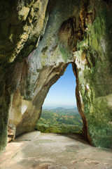 top view inside in the cave