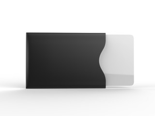 Blank Credit Card Sleeve Protector. 3d render illustration.