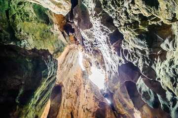 top view inside in the cave