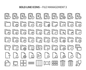 File management 3, bold line icons. The illustrations are a vector, editable stroke, 48x48 pixel perfect files. Crafted with precision and eye for quality.