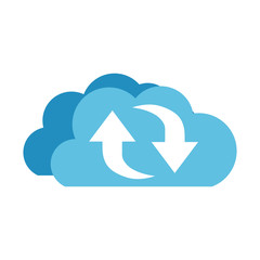 download cloud with objects isolated icon