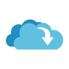 download cloud with objects isolated icon