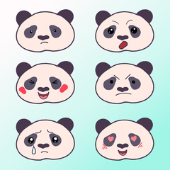  Vector illustration .Emoji baby collection. Kawaii Panda.