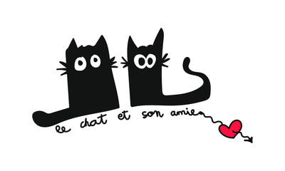 LE CHAT ET SON AMIE