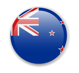 New Zealand flag. Round bright Icon on a white background