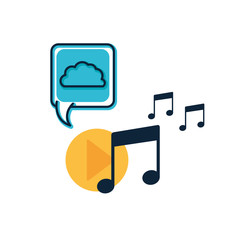 music note with speech bubble isolated icon