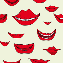 Seamless ornament with big and small smiles