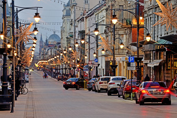 Łódź, Poland - Piotrkowska street.	