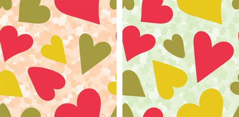 Heart seamless pattern. Vector love illustration. Valentine's Day, wedding. Scrapbook, gift wrapping paper, textile. Doodle sketch background