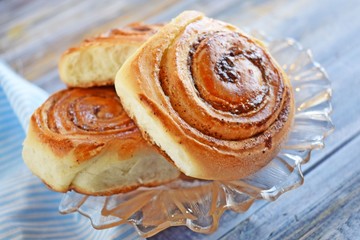 Delicious cinnamon rolls.Dessert for tea.