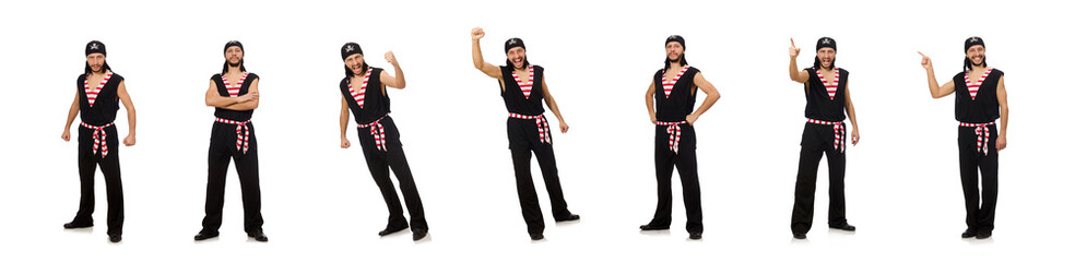 Man pirate isolated on the white background