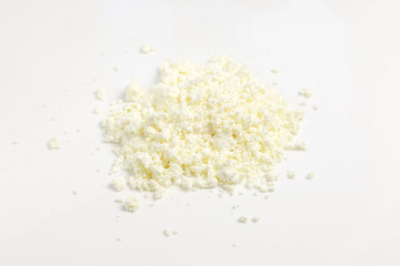 rustic cottage cheese on a white background