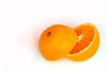 Orange ,fruit on a white background.
