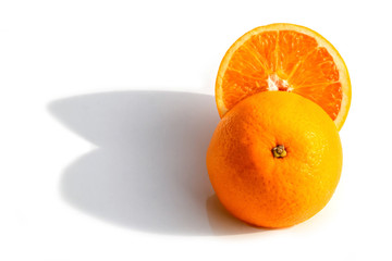 Orange ,fruit on a white background.
