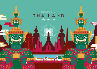 Thailand wallpaper concept - obrazy, fototapety, plakaty