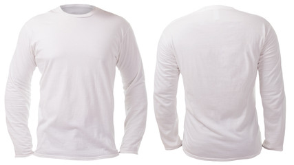 White Long Sleeved Shirt Design Template