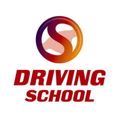 Fototapeta premium vector logo on the theme of driving school, car