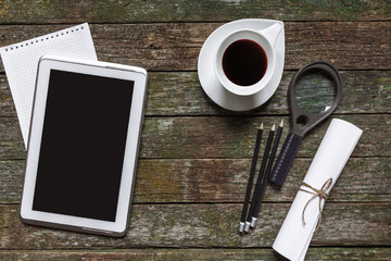 Woman's hands on keyboard. Laptop mock up. Distance learning or work from home.