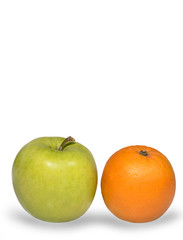fruit and citrus two oranges and one apple