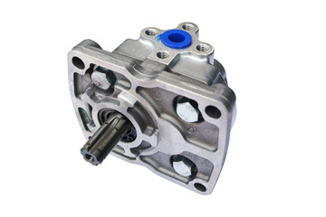 oil gear pump of the hydraulic system of the tractor on isolated background