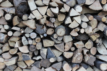 neatly stacked firewood ready for use