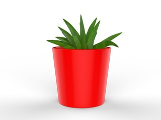 Blank Ceramic Plant Pot Mock up. 3d render illustration.