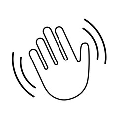 Obraz premium Hello wave hand vector line icon