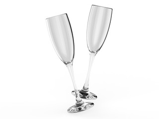 Blank Glass Tumbler for branding. 3d render illustration.