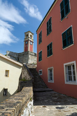 The Old Venetian Fortress in Kerkyra city, Corfu island, Greece. The Clock tower