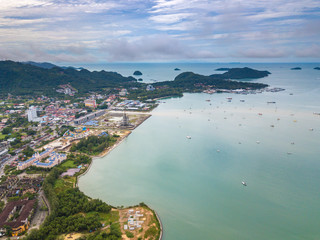Fototapeta premium Island with aerial view.