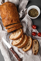 fragrant bread with tomatoes