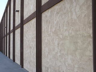 Beige Wall At Angle With Wood