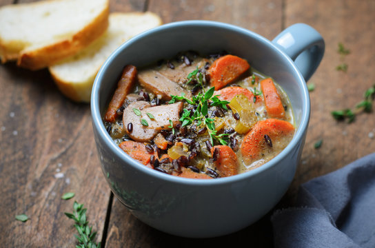 Mushroom Wild Rice Vegetable Soup, Delicious Dinner
