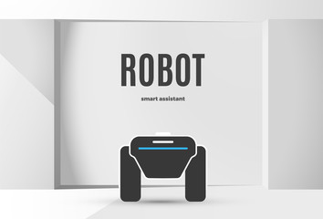 Modern robotic vector illustration with stylish smart robot autonomous vehicle