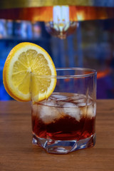 Americano cocktail in tumbler glass