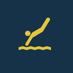 web design icon and symbol. Flat vector sign isolated on blue background. Simple vector illustration for graphic and web design.	