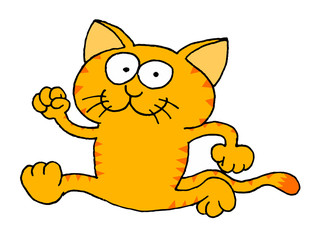 Cute illustration of a running kitten