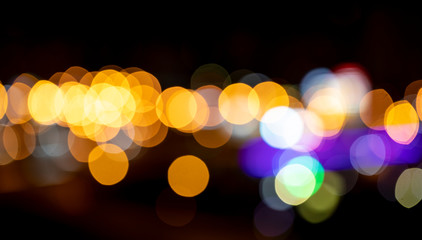 Rain drops on window with road light bokeh