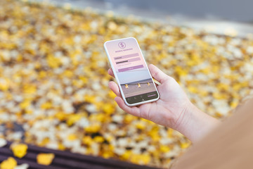 Telephone showing access to the bank