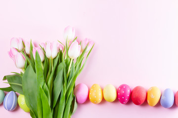 Pink fresh tulips