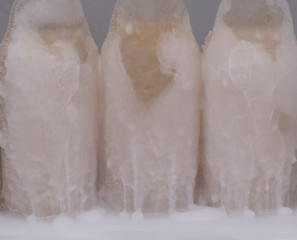 frozen bottled beer