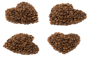 isolated image of coffee beans in the form of beans
