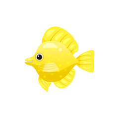 Tropical exotic Butteflyfish, bright colorful coloring, vector isolated on white background, cartoon style