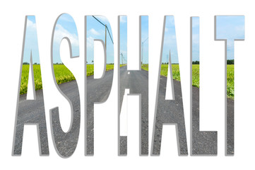 Asphalt road in rural and paddy farm with blue skies in Selangor, Malaysia