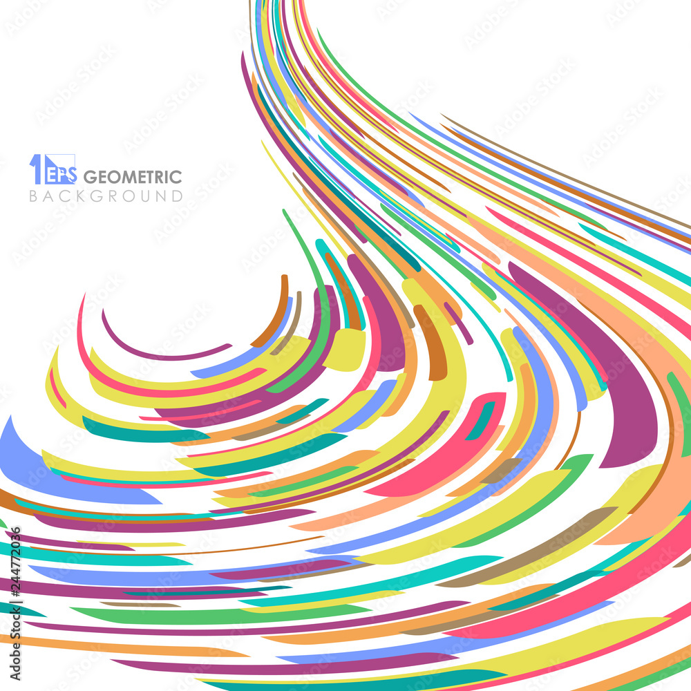 Poster abstract of colorful stripe line pattern mesh line background.