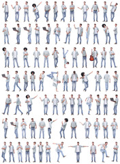 collage of photos of modern stylish guy