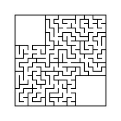 Abstract square maze. Game for kids. Puzzle for children. Labyrinth conundrum. Flat vector illustration isolated on white background.